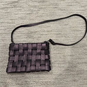 Anthropologie Black Woven Crossbody Bag